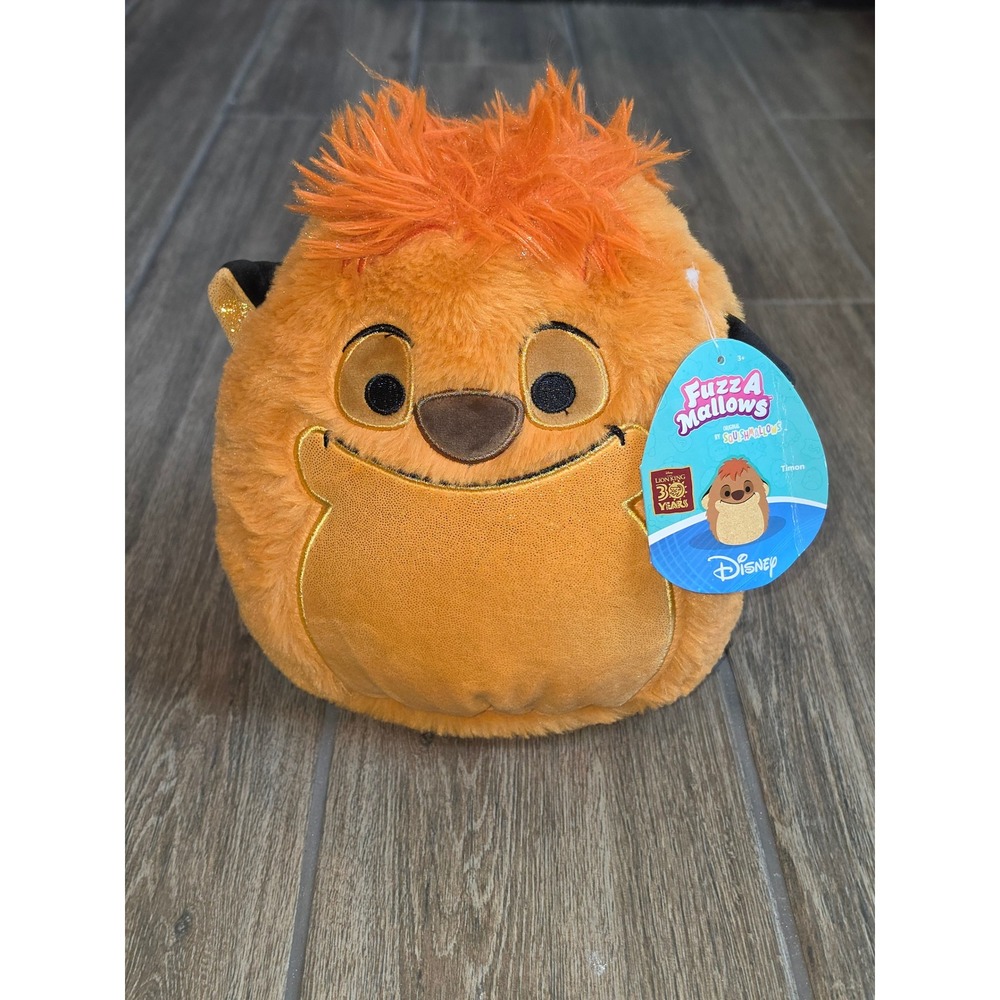 Disney Lion King 30th Anniversary Fuzz-A-Mallows Squishmallows Timon Plush 8 in